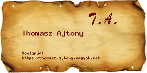 Thomasz Ajtony névjegykártya